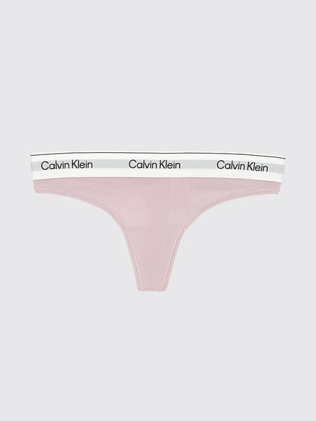 Calvin Klein Cotton and Modal Blend Thong with Logo Waistband