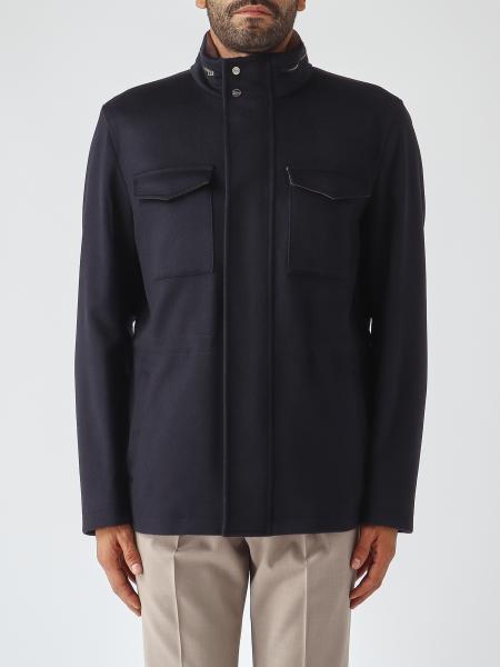 Herno Virgin Wool and Cashmere Shirt Jacket with Detachable Hood