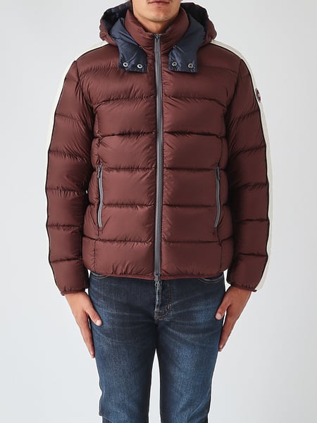 Hooded Water-Repellent Quilted Nylon Puffer Jacket Colmar with Logo
