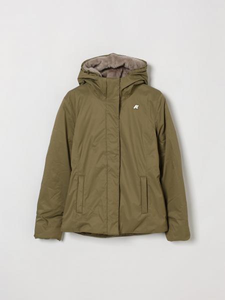 Boy's K-Way Lily Puffer Jacket with Shearling Lining and Hood