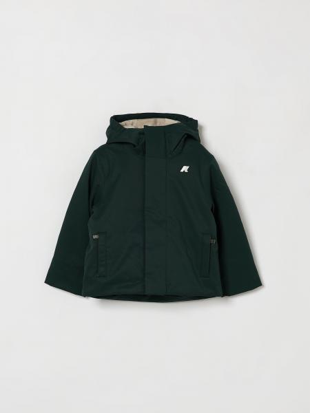 K-Way Boy's Lightweight Polyester Jacket with Hood and Concealed Closure