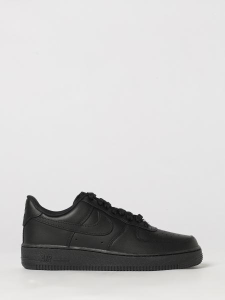 Nike Air Force 1 '07 Leather Sneakers with Swoosh Logo and Perforated Toe