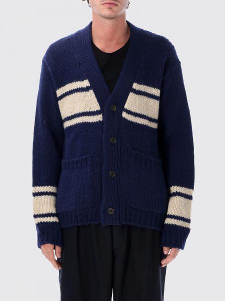 Gestreifter Woll-Cardigan mit V-Ausschnitt und Relaxed Fit Universal Works