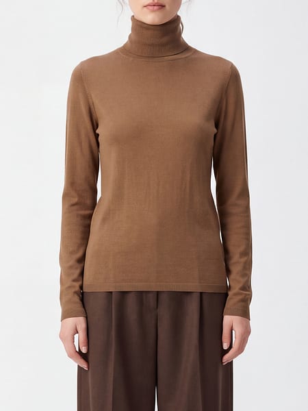 Приталенная водолазка Max Mara с длинными рукавами из чистой шерсти