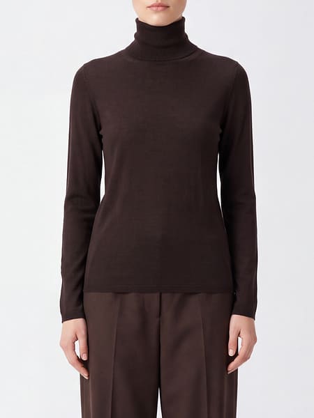 Приталенная водолазка Max Mara с длинными рукавами из чистой шерсти