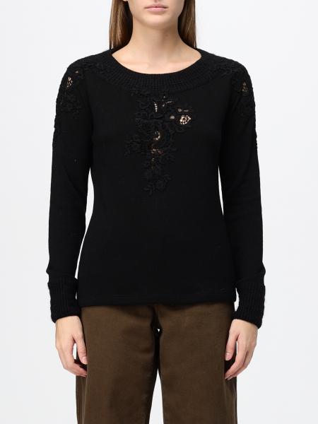 Ermanno Scervino Wool Blend Jumper with Floral Embroidery