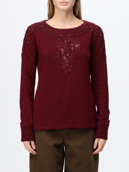 Ermanno Scervino Wool Blend Jumper with Floral Embroidery