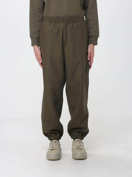 Stone Island Wool Flannel Jogging Trousers with Compass Logo