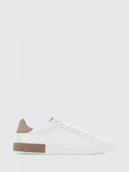 Dolce & Gabbana Portofino Smooth Calfskin Sneakers with Rear Logo
