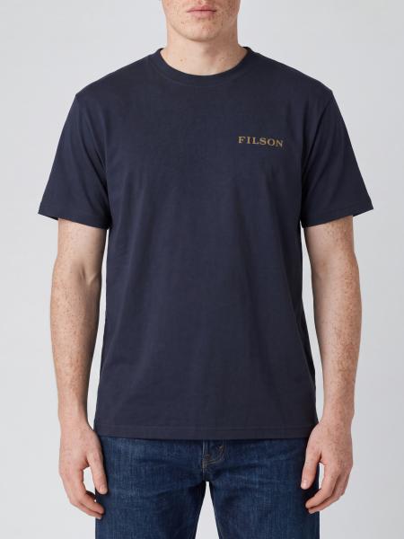 Crewneck Cotton T-shirt Filson with Front Contrast Logo