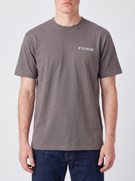 Crewneck Cotton T-shirt Filson with Front Contrast Logo
