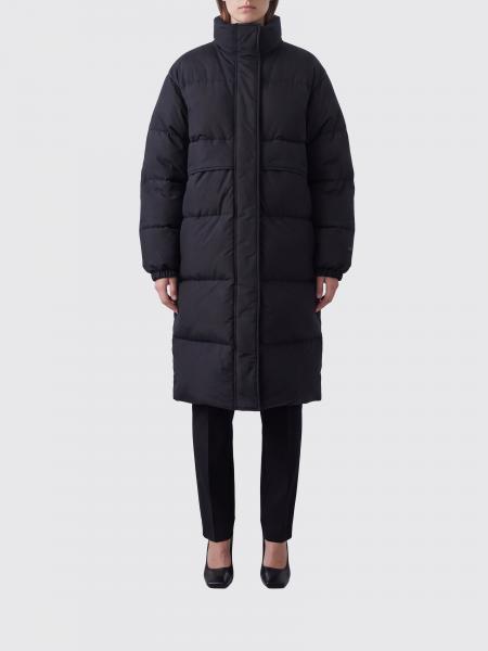 Long Quilted Polyester Puffer Jacket Jil Sander with Funnel Neck