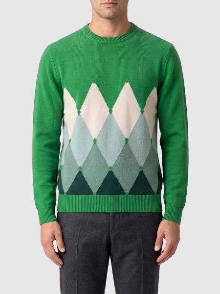 Diamond Pattern Pure Cashmere Crewneck Sweater Ballantyne