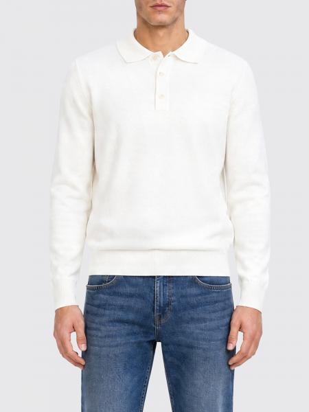 Long-Sleeved Knit Polo Shirt BOSS in Pure Virgin Wool