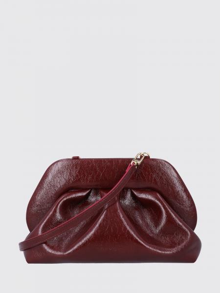 Themoirè Bios Draped Vegan Leather Clutch with Removable Strap