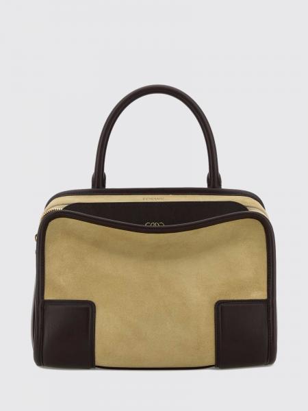 Loewe Amazona 180 Small Suede Handbag with Monogram Logo