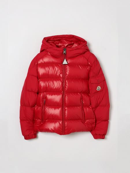 MONCLER Hyoseris 女童尼龙连帽羽绒服，饰有对比色徽标