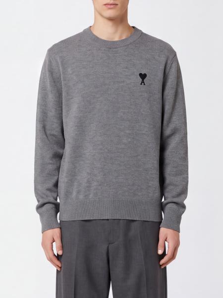 Jersey de cuello redondo Ami Paris de lana con logo Ami de Cœur bordado