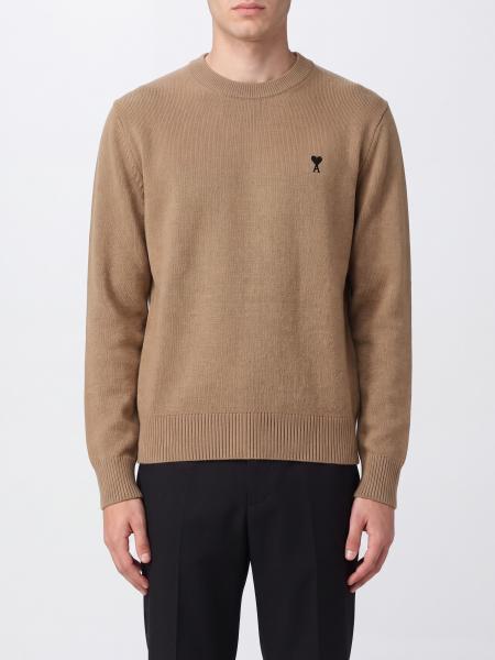 Ami Paris Wool Crewneck Sweater with Embroidered Ami de Cœur Logo