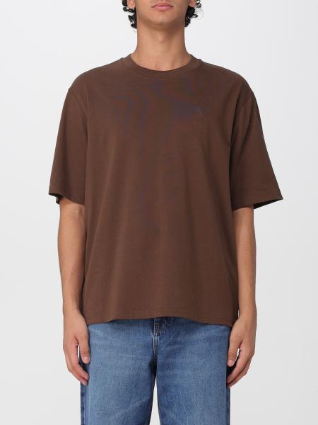 Ami Paris Short-Sleeved Cotton T-Shirt with Front Logo Print