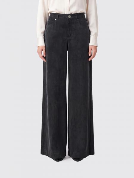 Pinko Porta Viscose Blend Flared Trousers with Love Birds Logo