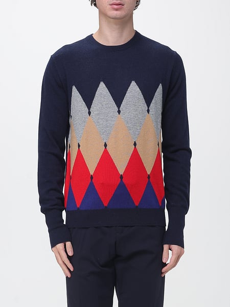 Ballantyne Argyle Pattern 100% Cashmere Crew-Neck Jumper