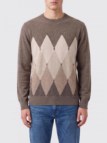 Ballantyne Argyle Pattern 100% Cashmere Crew-Neck Jumper