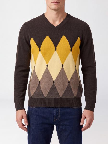 Ballantyne Argyle Pattern 100% Cashmere Crewneck Jumper