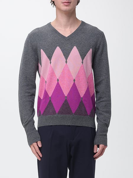 Ballantyne Argyle Pattern 100% Cashmere Crewneck Jumper