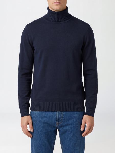 Fay Pure Virgin Wool Turtleneck Jumper with Ribbed Collar