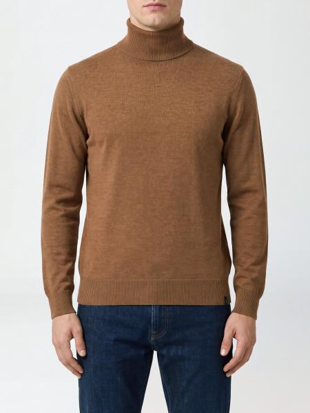 Fay Pure Virgin Wool Turtleneck Jumper with Ribbed Collar