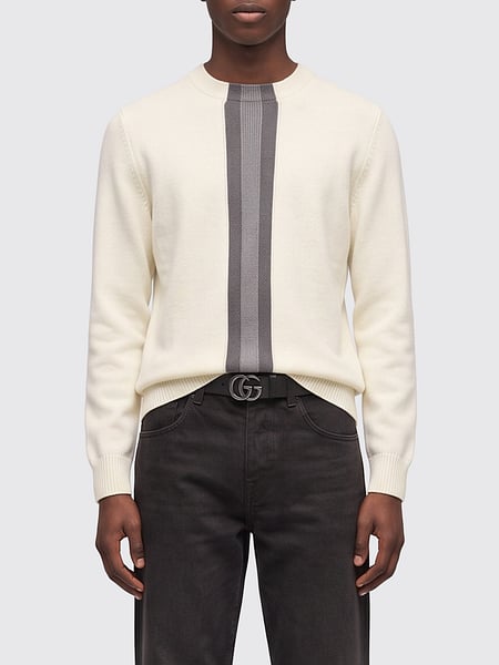 Maglia girocollo Gucci in pura lana a righe con maniche lunghe
