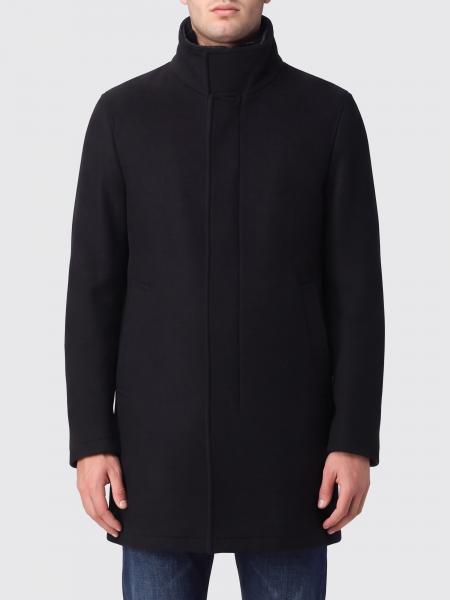 Manteau droit Herno en laine vierge avec col montant et fermeture dissimulée