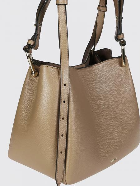 Poppy Small Leather Shoulder Bag Furla with Double Handle and Tassels