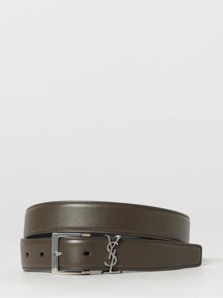 Cassandre Calfskin Leather Belt Saint Laurent with YSL Monogram Buckle