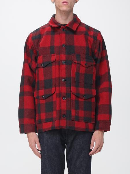 FILSON 羊毛工装衬衫夹克，配有翻盖口袋和翻领