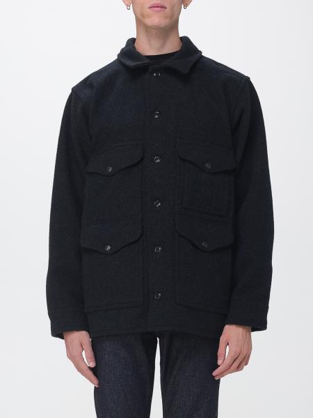 FILSON 羊毛工装衬衫夹克，配有翻盖口袋和翻领