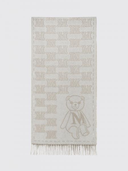 Charme Cashmere Stole Max Mara with Jacquard Monogram and Fringed Hem