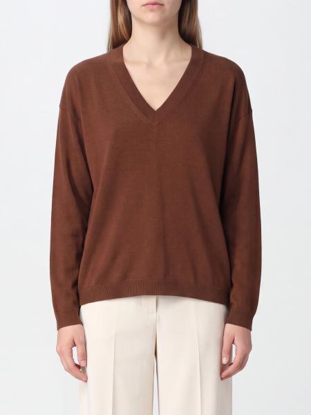 Semicouture Pure Virgin Wool V-Neck Jumper with Dropped Shoulders