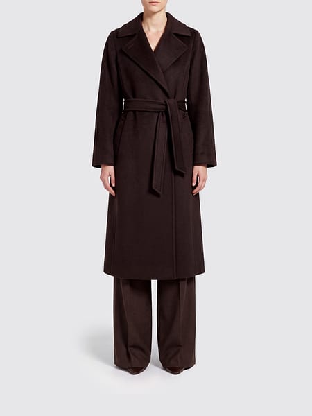 Knee-Length Wool Robe Coat Max Mara with Belt