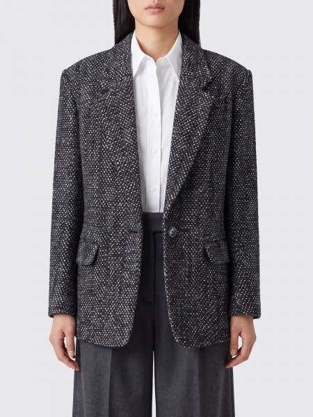 Isabel Marant Etoile Single-Breasted Cotton Blazer with Bicolor Abstract Pattern