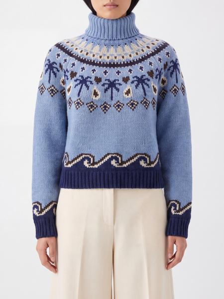 Turtleneck Jumper Alanui in Pure Virgin Wool with Abstract Jacquard Pattern