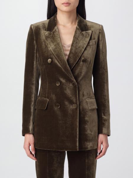 Blazer P.A.R.O.S.H. à double boutonnage en velours de soie et viscose