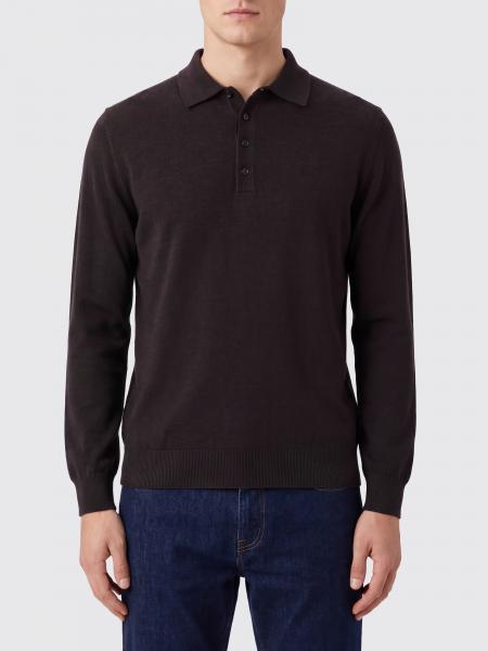 Long-Sleeved Extrafine Merino Wool Knit Polo Kangra