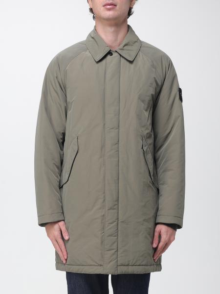 Single-Breasted Knee-Length Trench Coat Stone Island in Nylon with Logo Patch
