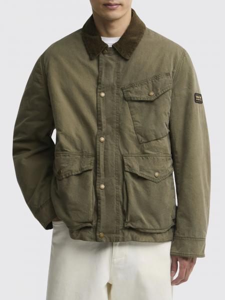 Barbour Waxed Cotton Shirt Jacket with Corduroy Collar