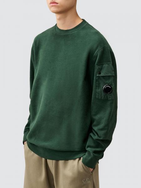Crew Neck Cotton Sweatshirt C.P. Company with Pocket and Logo Patch