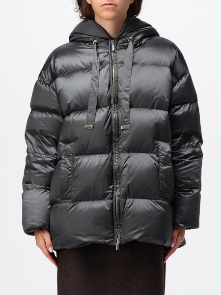 Max Mara The Cube Nerine Short Quilted Nylon Down Jacket with Hood and Zip Closure