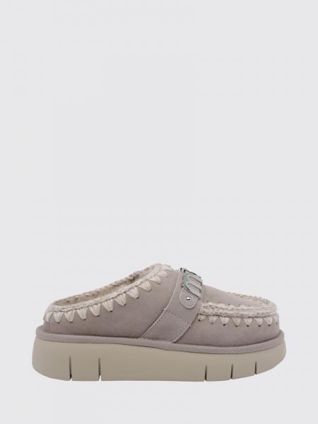 Bounce Sheepskin Mules Mou with Contrast Stitching and Wool Lining