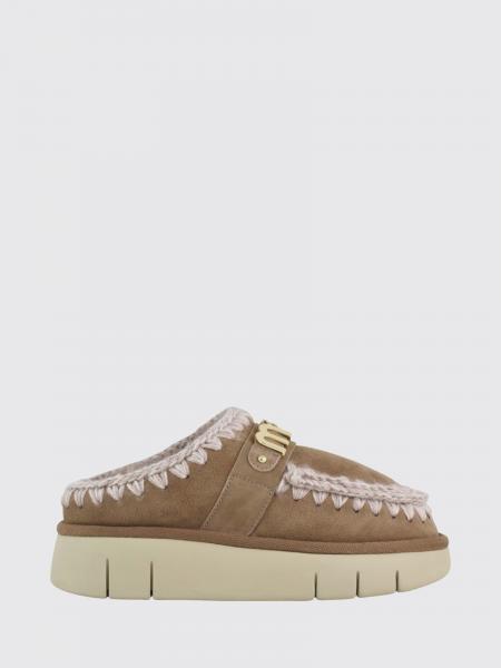 Bounce Sheepskin Mules Mou with Contrast Stitching and Wool Lining